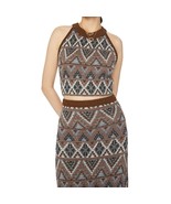 Mother Brown Midnight Walk Lone Star Halter Crop Top Sweater Skirt Set S... - €364,77 EUR