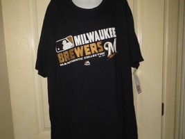 Majestic Milwaukee Brewers Big &amp; Tall S/S T-Shirt, Black, 3XL - £11.65 GBP