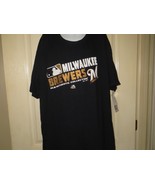 Majestic Milwaukee Brewers Big &amp; Tall S/S T-Shirt, Black, 3XL - £10.48 GBP