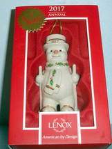 Lenox Happy Holly Days Fresh Powder Snowman Skiing Ornament Christmas 20... - £39.39 GBP
