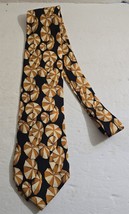 Vintage Hugo Boss Orange/White Umbrellas on Black Silk Neck Tie Neck Tie... - $350.81 MXN