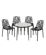 LeisureMod Black 5-Piece Aluminum Outdoor Dining Set with Tempered Glass... - €1.057,51 EUR