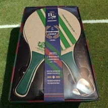 Silver One International The Champions Club Court 2 Wood Paddles 2 Paddleballs  - £11.73 GBP