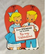 Vintage Valentine Card Stop Stringing Me Along  - €6,82 EUR