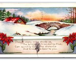 Winter Landscape Stone Bridge Christmas Whitney Made DB Postcard R10 - $3.51