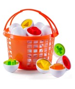 Easter Eggs Educational Puzzle In A Basket (12 Eggs) | Baby Easter Baske... - £15.72 GBP