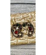 Earrings gold toned w/ colored Stones - €13,02 EUR