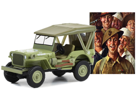 1945 Willys MB Jeep Light Green &quot;U.S. Army&quot; &quot;Norman Rockwell&quot; Series 5 1/64 Diec - £17.99 GBP