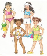 Childs Two Piece Swimsuit Tops Shorts Briefs Skirt Beach Bag Sew Pattern... - €11,02 EUR