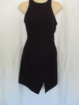 Soprano dress shift black Small sleeveless keyhole hi lo hem unlined - $14.65