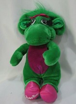 1992 Lyons 10&quot; Plush Baby Bop Green Barney Dinosaur Stuffed Golden Bear - £23.32 GBP