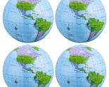 4 Pack 16 Inches Inflatable Globe Pvc Earth Blow Up World Globe Beach Ba... - $23.99
