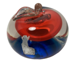 Vintage Murano Sommerso Glass Apple Paperweight - $35.76