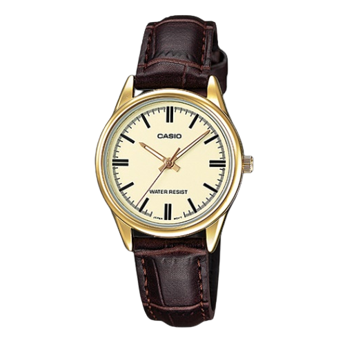 Casio Woman Leather Band Analogue Wrist Watch LTP-V005GL-9A - $38.02