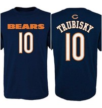 NFL Chicago Bears T Shirt 2 Sided #10 Mitchell Trubisky Youth Boys Size M 10/12 - £7.18 GBP