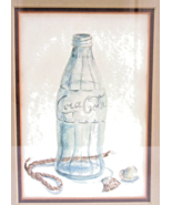 Vintage Mona Washburn Signed Framed Watercolor Painting of Coca-Cola Bottle - €169,73 EUR