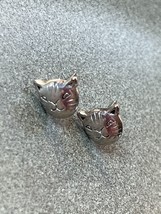 Vintage Dainty Silvertone Kitty Cat Head Post Earrings for Pierced Ears – 3/8th’ - £7.60 GBP