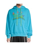 Polite Worldwide Men&#39;s Balance Logo Wonderland Hand Painted Hoodie Blue ... - £86.34 GBP