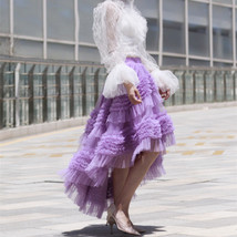 Purple High-low Layered Tulle Skirt Outfit Women Plus Size Fluffy Tulle Skirt image 9