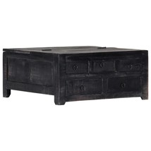 Coffee Table Black 65x65x30 cm Solid Mango Wood - £105.59 GBP