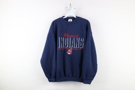 Vtg Y2K 2000 Mens L Spell Out Shadow Chief Wahoo Cleveland Indians Sweatshirt - $59.35