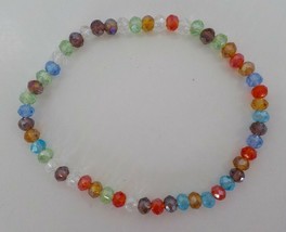 Kids Elastic Multicolor Beaded Bracelet Youth Colorful Fashion Jewelry Cute Gift - $4.99