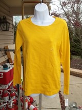 Nwt Talbots Mustard Yellow Print Long Sleeve Tee M - $16.99