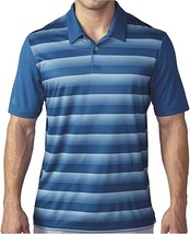 Adidas Golf Men&#39;s Golf Block Stripe Short Sleeve Polo Shirt, Shock Blue,... - $38.60