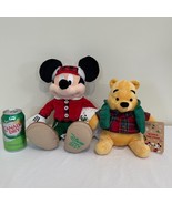 Disney Store Winnie the Pooh 10&quot; Plush Mickey Lumberjack 2017 NWT Plaid ... - £28.40 GBP