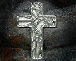 Pewter Cross with Geometric Design - £7.80 GBP