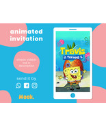 SpongeBob SquarePants Video Invitation, SpongeBob Invitation, SpongeBob Invite - $17.90 CAD