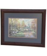 Thomas Kinkade Matted Collectors Print Aspen Chapel Cherry Wood Frame La... - £23.69 GBP