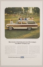1964 Print Ad Ford Country Squire Station Wagon Kids by Car &amp; Swing Set - £10.77 GBP