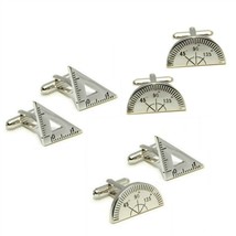 Drafting Tool Cufflinks Choose Protractor Triangle Architect Engineer W Gift Bag - £9.44 GBP
