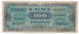 France,100 Francs 1944 Militaire Émission," Sainte Numéro 786 De Marche ... - $37.86