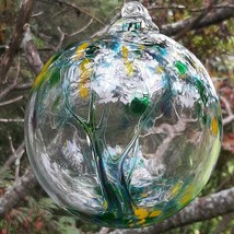 Hanging Glass Ball 6&quot; Diameter &quot;Winter Tree&quot; Witch Ball (1) #26 - £19.49 GBP