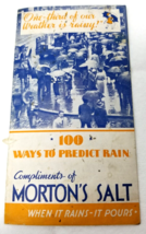 Morton&#39;s Salt 100 Ways to Predict Rain 1930 Booklet American Medical Association - £12.13 GBP