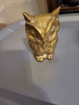 Vintage Brass Owl Paperweight figurine 4” Tall - £14.63 GBP