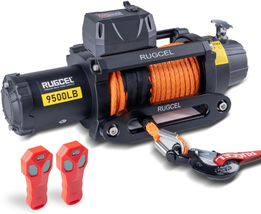 9500Lb Waterproof Electric Synthetic Rope Powerful Fast 12V Jeep Winch with Haws - $476.45