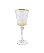 Vivience -Set of 6 Wine Glasses Amber and Gold Rim - $164.34