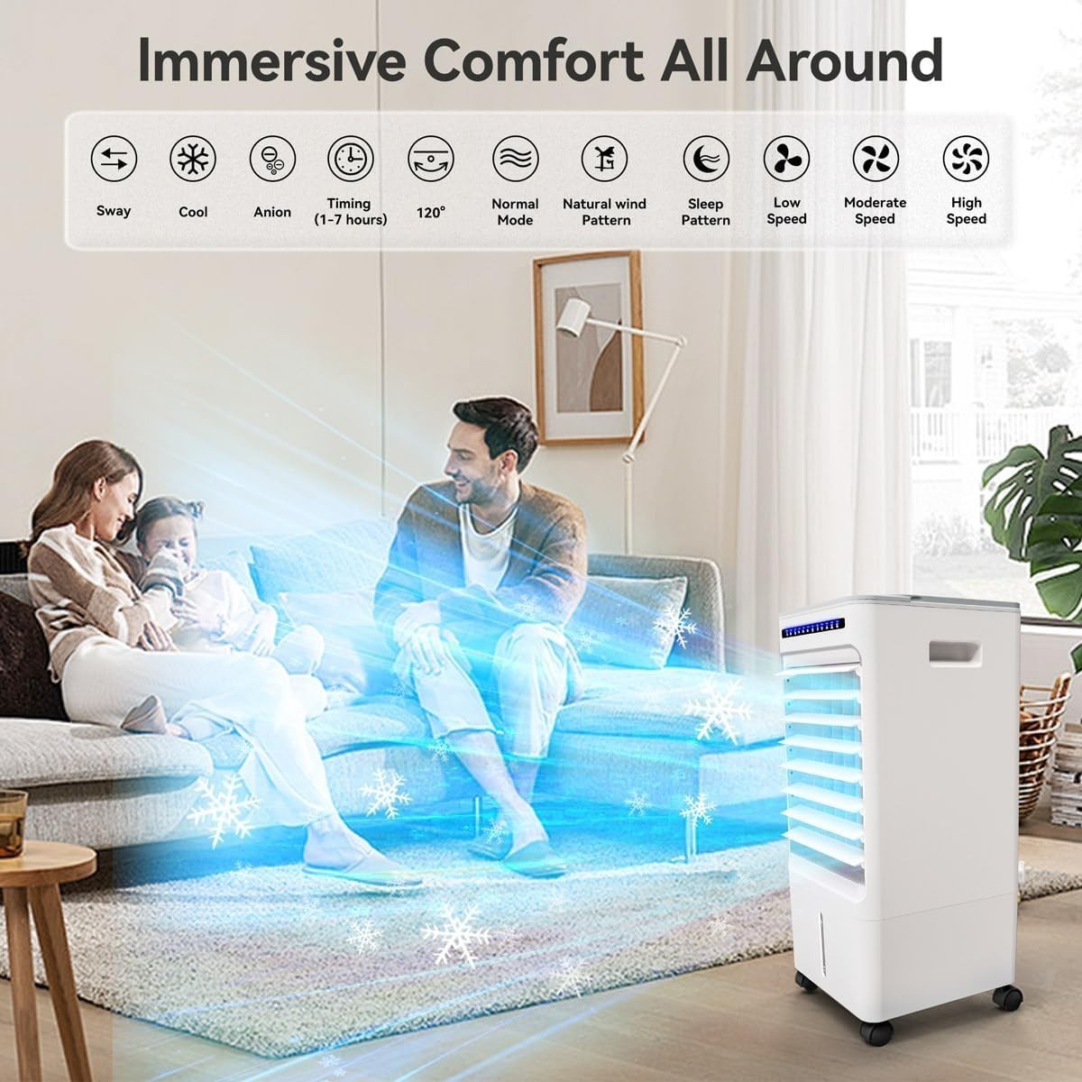 Swamp Cooler Air Conditioner, 4-in-1 Evaporative Air Cooler with 5L Wate... - $120.00