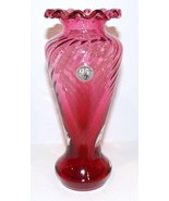 LOVELY FENTON ART GLASS CRANBERRY SWIRL 7 1/2&quot; VASE ~95TH ANNIVERSARY~ - €50,72 EUR
