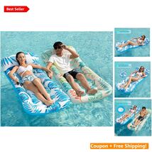 Vinyl Pool Lounger with Headrest - 2 Pack for Adults, 200 lbs Capacity - $66.28