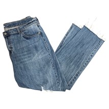 Old Navy Women&#39;s Boyfriend Jeans Size 16 XL Extra Large Blue Distressed Cotton  - £10.49 GBP