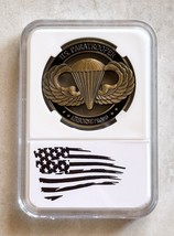 US Army Challenge Coin Airborne Paratrooper Coin Military With Case - £12.58 GBP