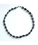 NEW Polished Black Onyx Gemstone Necklace Chunky Beads Healing Stones - $15.83