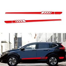 2PCS Red Side Skirt Stripes Decal Racing Trim Car Body Vinyl Sticker Decal for   - £104.35 GBP