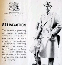 1952 Burberry Of London Overcoat Fashion Advertisement Sphere UK Import ... - $19.99