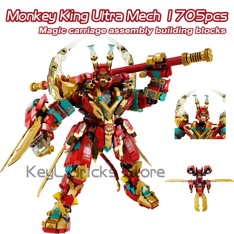 2023 NEW Monkie Kid Series Monkey King Ultra Mech Building Blocks Sun Wukong - £25.49 GBP+