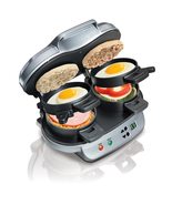 Hamilton Beach Dual Breakfast Sandwich Maker with Timer, Silver (25490) - $82.66